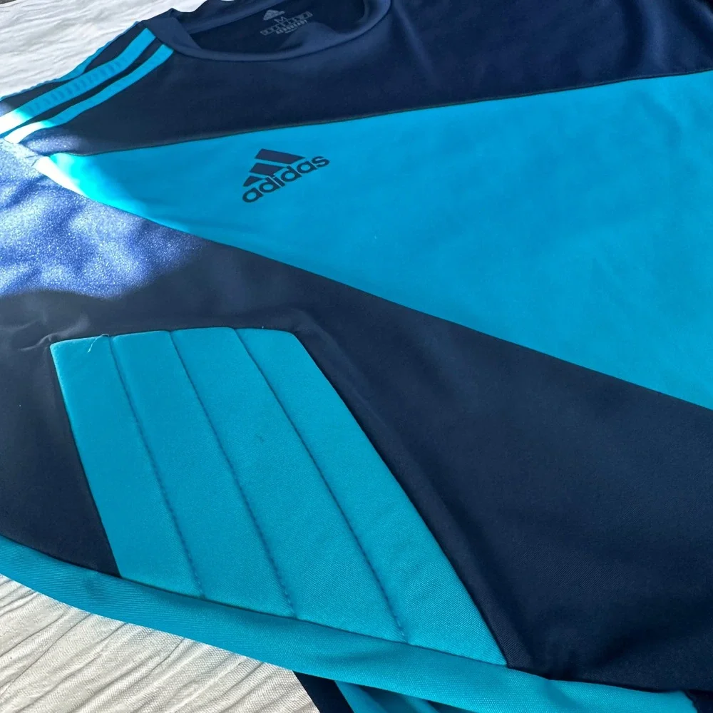 Adidas Padded Goalkeeper Jersey Long Sleeve Aeroready Soccer Shirt Blue Medium‎